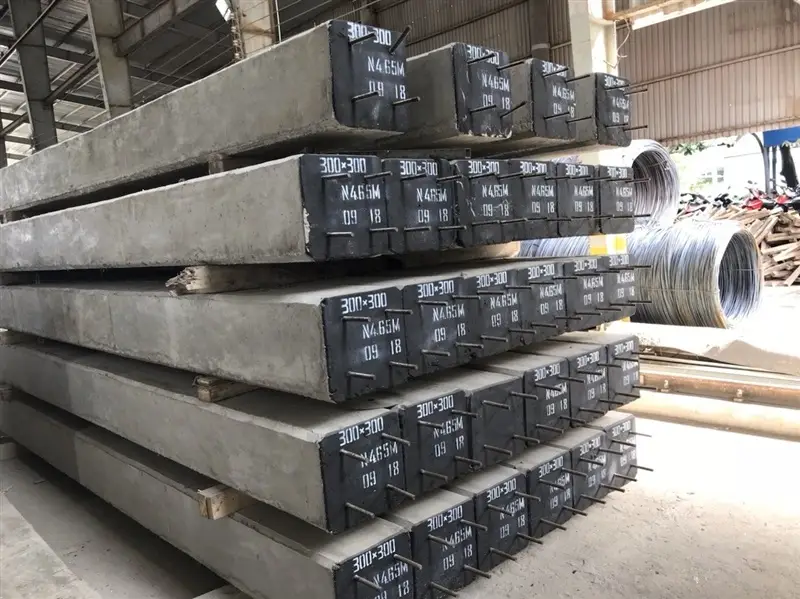Biểu đồ so sánh đơn giá các loại cọc bê tông (cọc vuông, cọc ly tâm) và chi phí ép cọc neo, ép tải sắt.